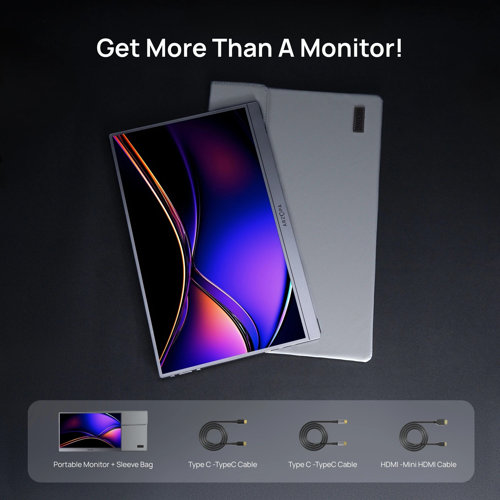 Monitor ARZOPA 16.1” Grey Portable 144 Hz
