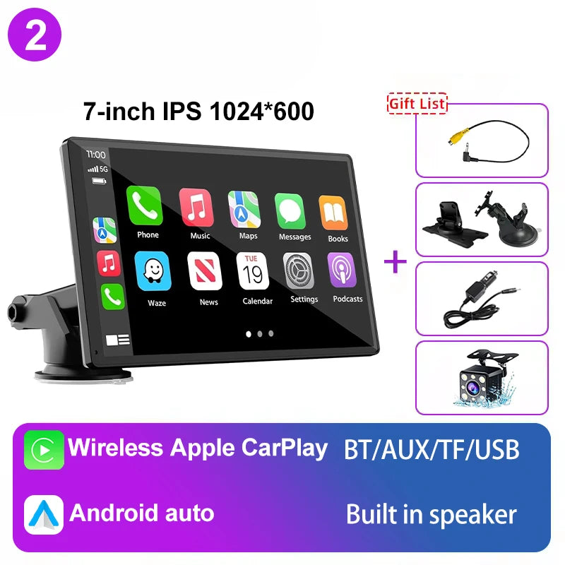 Pantalla Carplay & Android Auto 
Universal IPS 7”