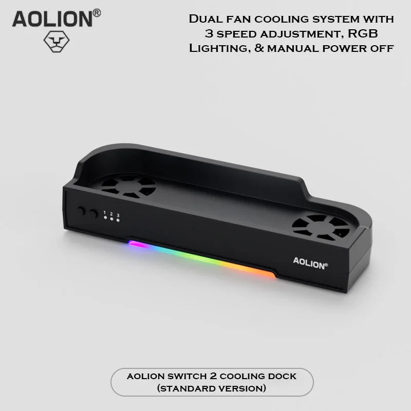 For Switch 2 Gaming Console Cooling Fan Storage Base Charging Dock