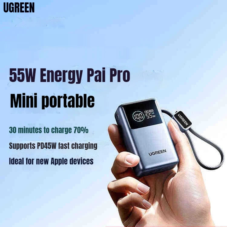 UGREEN Nexode Pro Power Bank 165W con Pantalla TFT y Cable Integrado