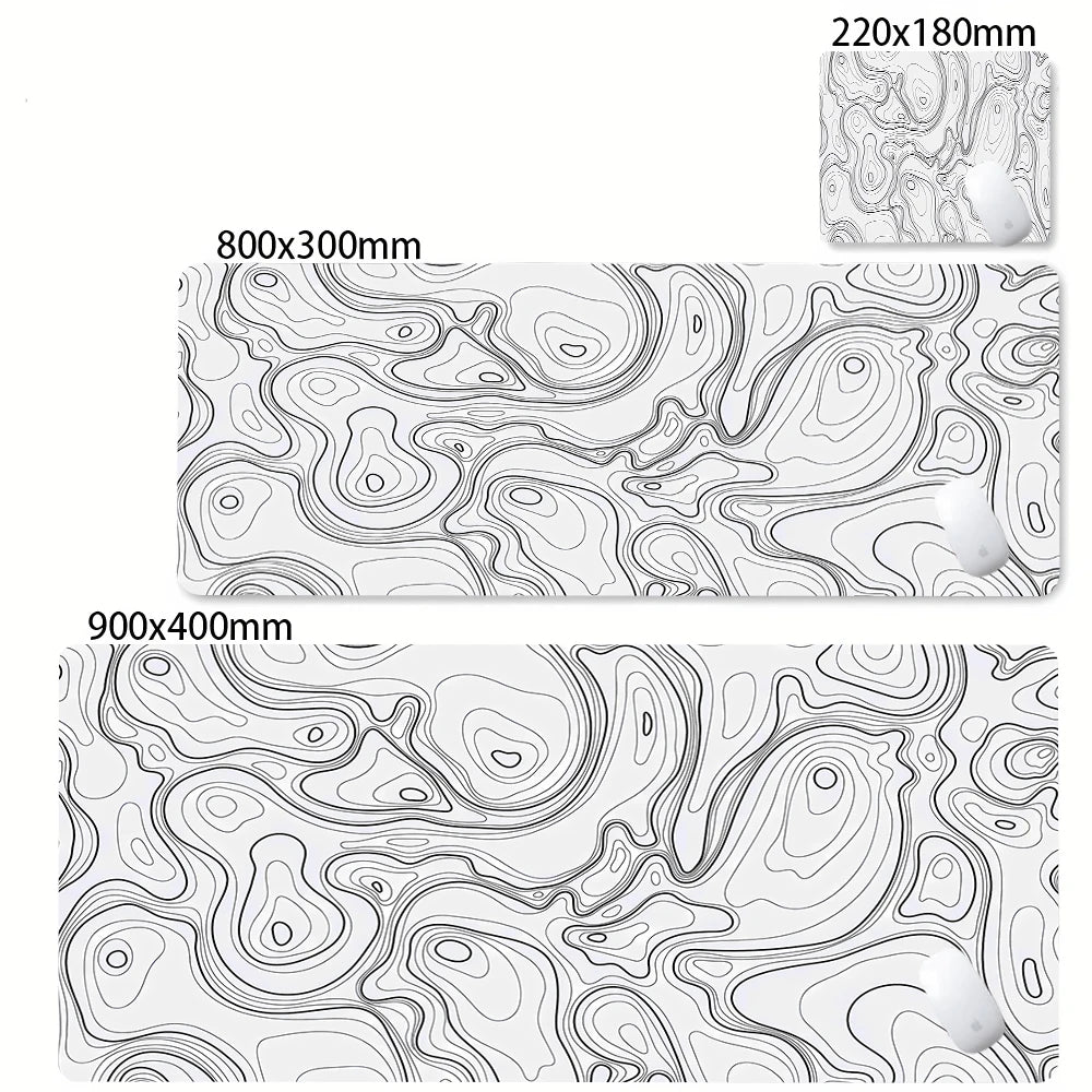 XXL Desk Mat Black And White Strata Liquid Mousepad