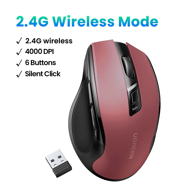 UGREEN Wireless Mouse Bluetooth5.0 Mouse Ergonomic