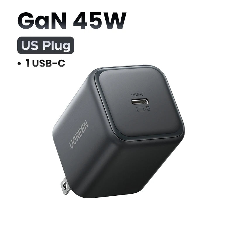 Cargador Rápido UGREEN 45W GaN PD3.0 PPS QC3.0