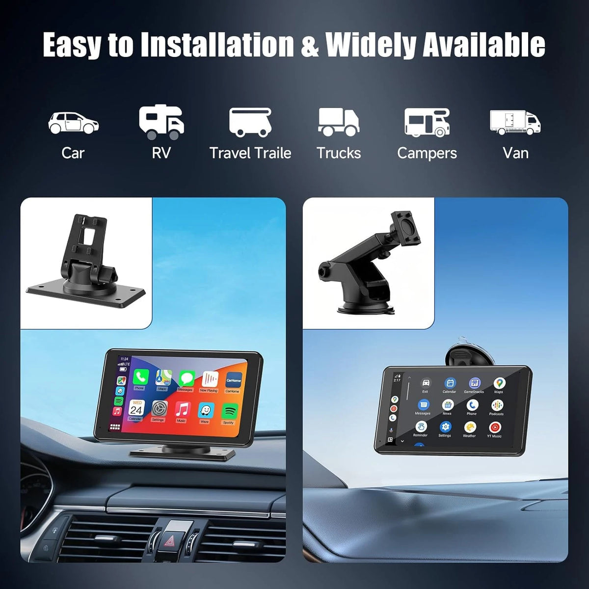 Pantalla Carplay & Android Auto 
Universal IPS 7”