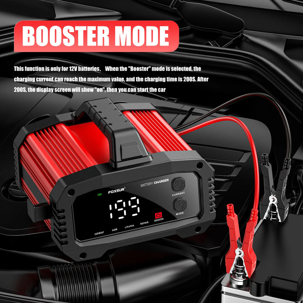 Cargador de Batería de Auto Inteligente Portátil FOXSUR