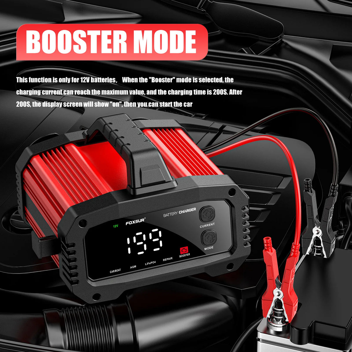 Cargador de Batería de Auto Inteligente Portátil FOXSUR