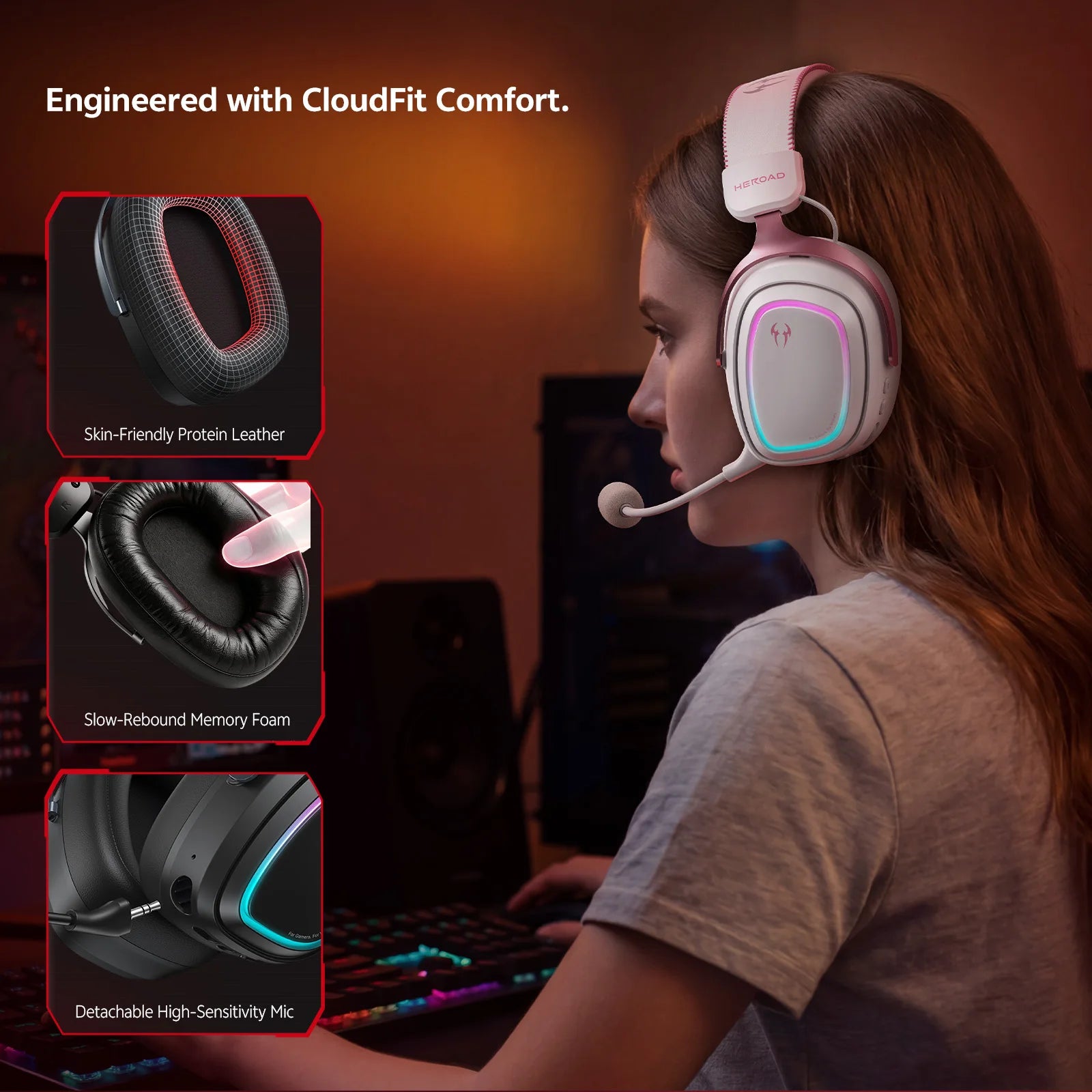 Audífonos QCY Gaming Headset Heroad GT2 H5GMA