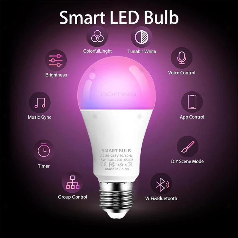 Homekit WiFi E27 Smart Dimmable Bulb RGBCW 110V
