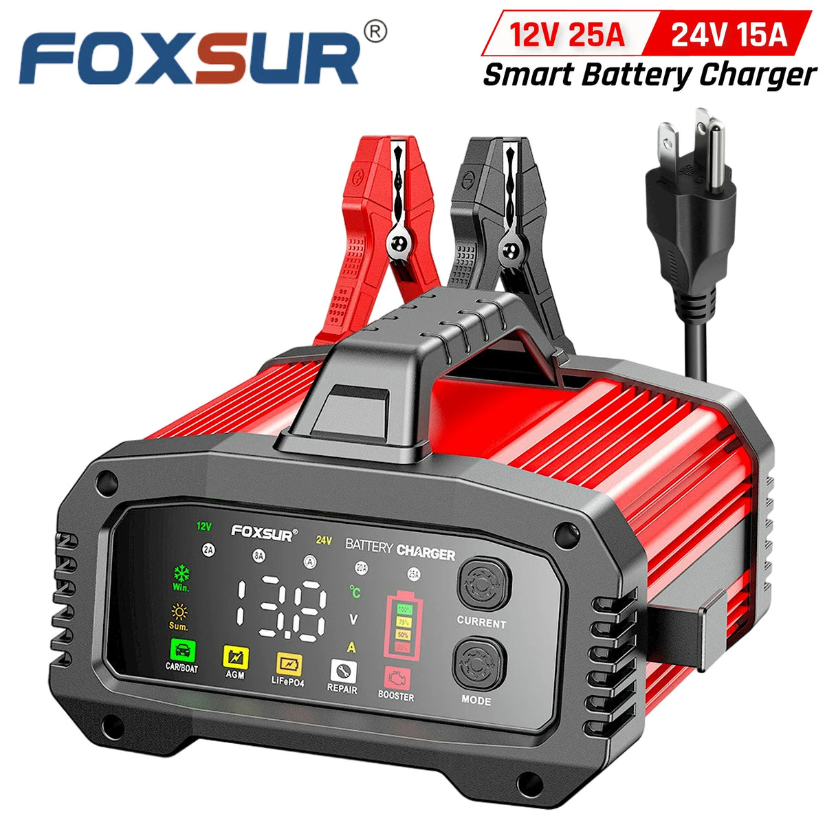 Cargador de Batería de Auto Inteligente Portátil FOXSUR