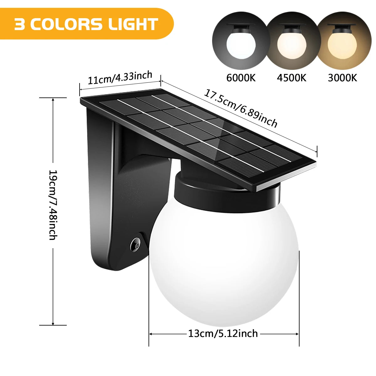 Luces de pared solares para uso en exteriores Brillo ajustable