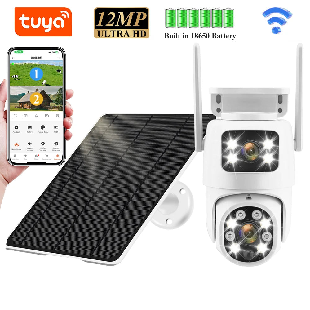 Tuya Solar WiFi Outdoor Waterproof Camera PIR Auto Tracking