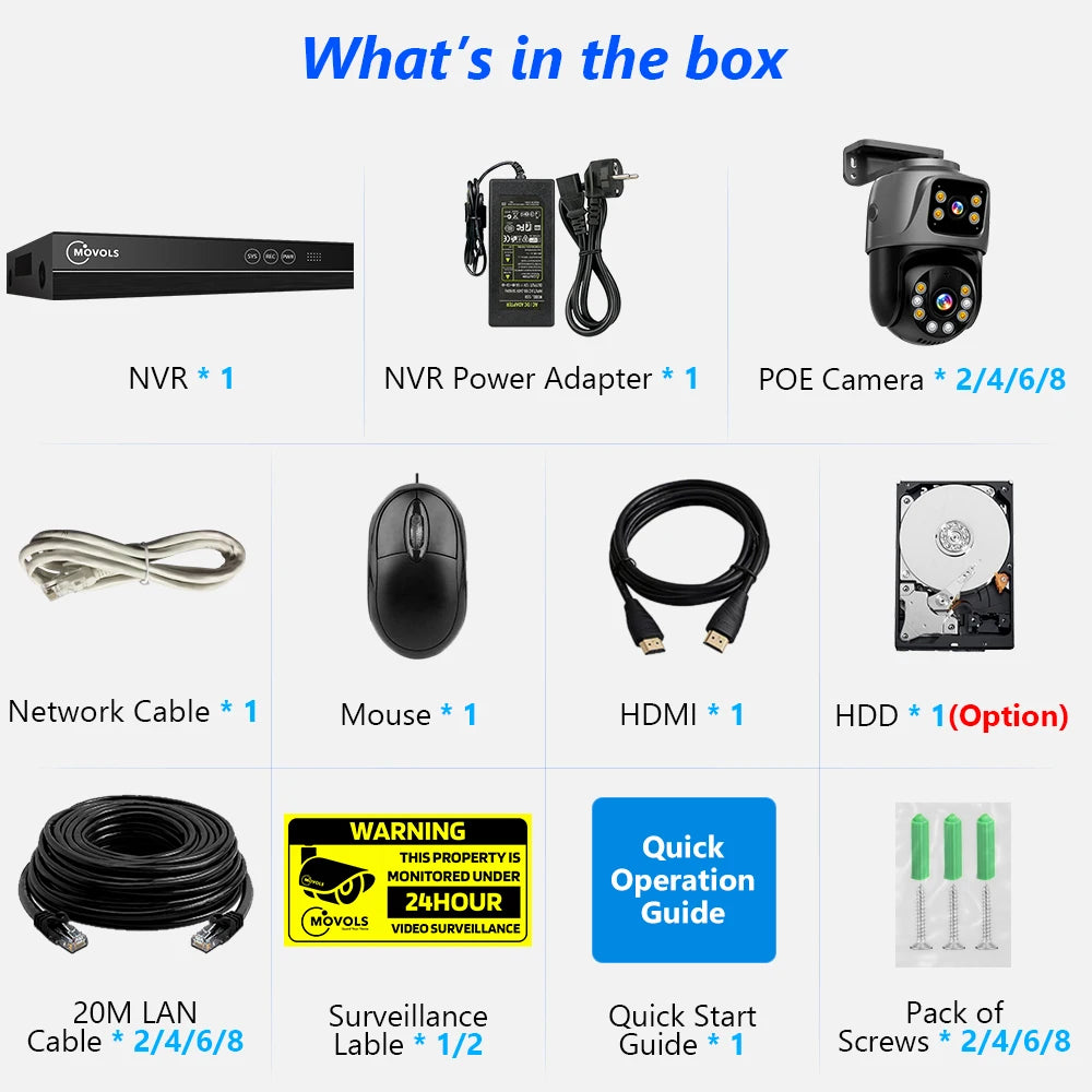 Sistema de Videovigilancia Movols XMEYE POE