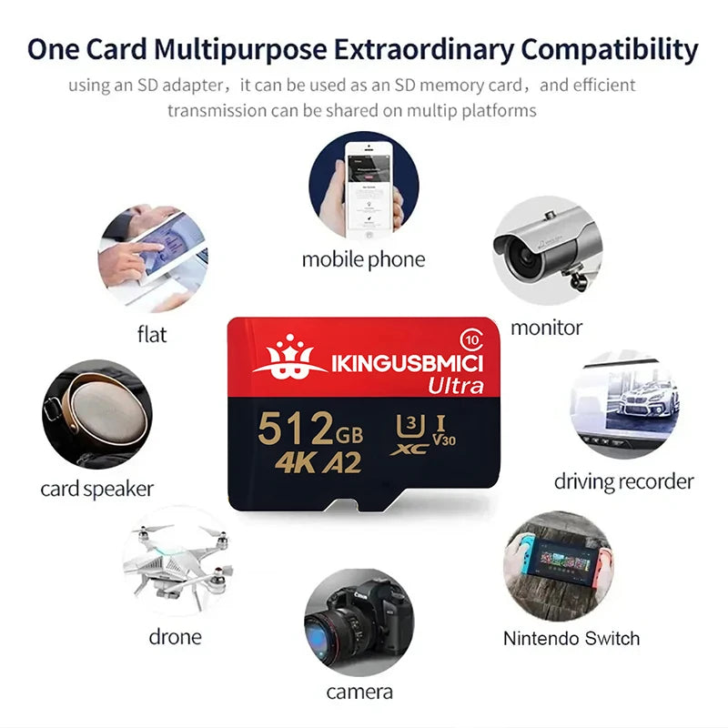 Micro SD 32-64-128-256-512gb High Speed Micro