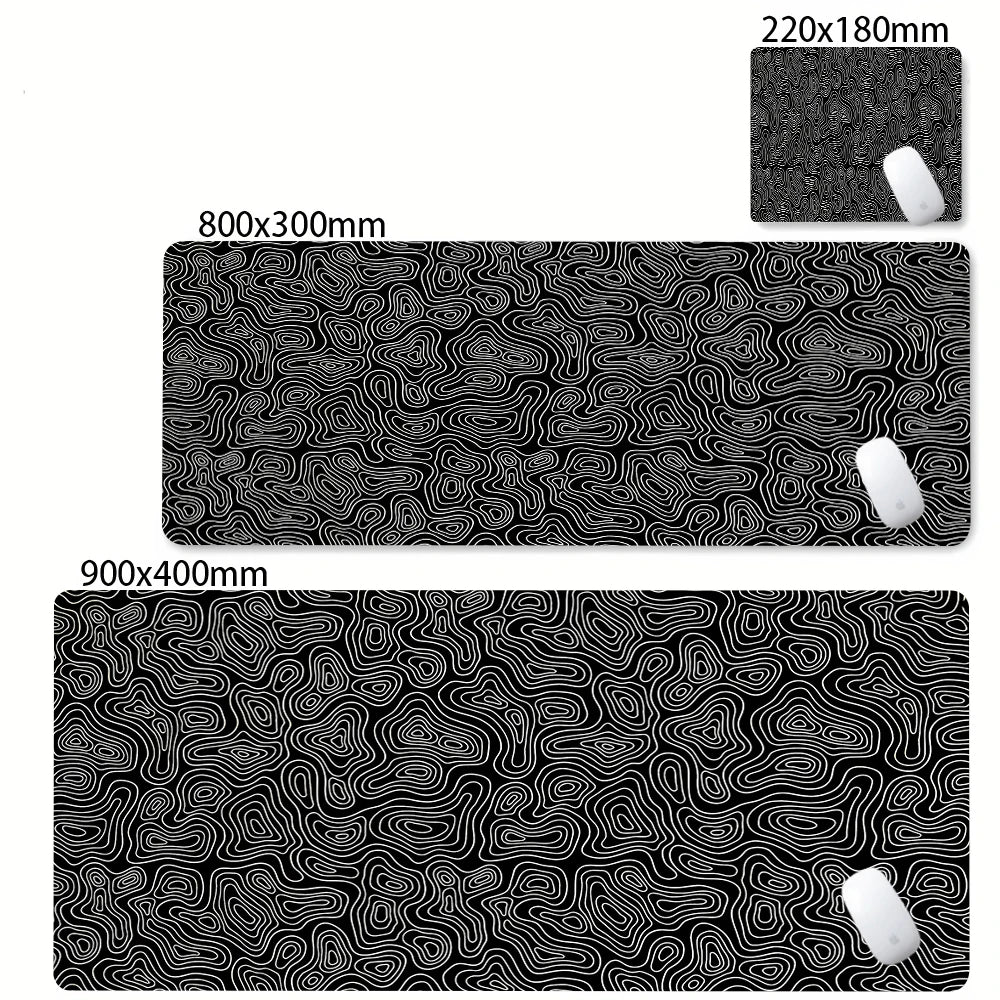 XXL Desk Mat Black And White Strata Liquid Mousepad