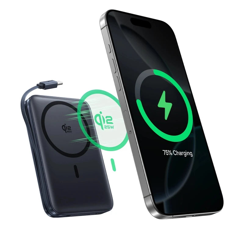 Power Bank Baseus Magnético 3‑en‑1 con Cable USB‑C Integrado