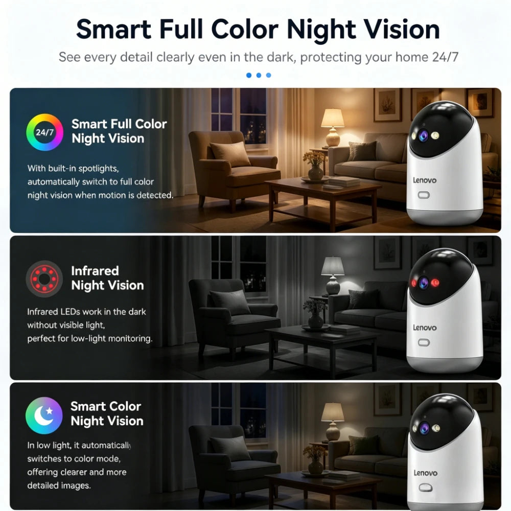 Lenovo 5MP 5G WiFi Camera Indoor Home Security IP Smart Baby Monitor Camera Color Night Auto Tracking Video Surveillance Camera
