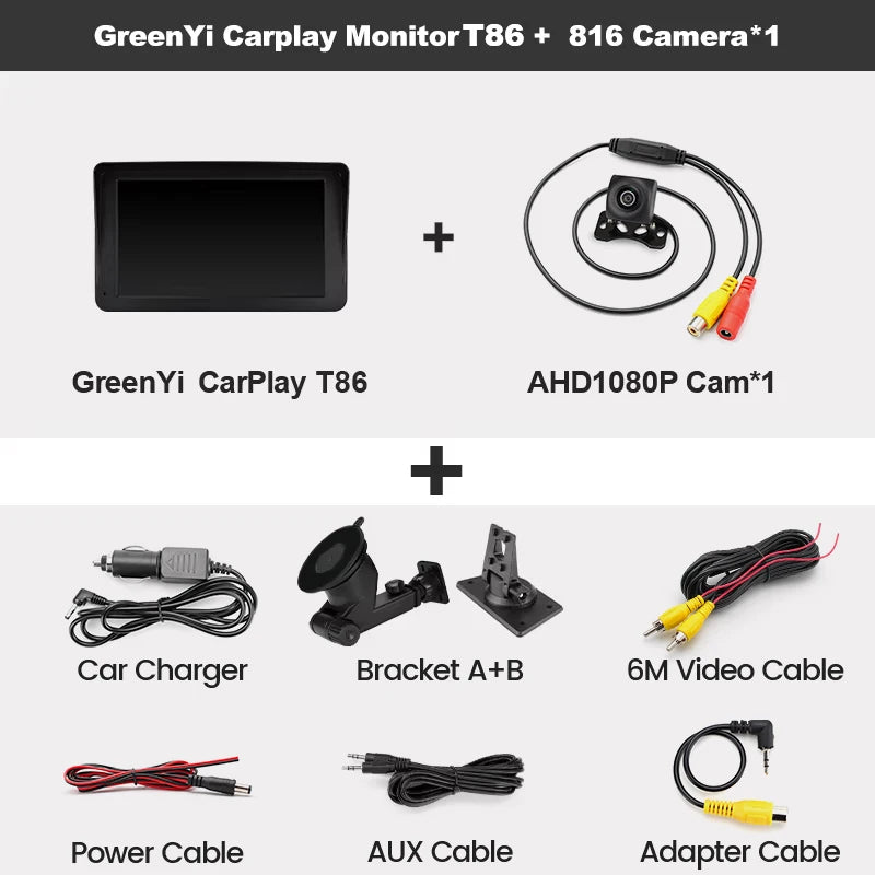 Écran tactile 7" Carplay & Android Auto GreenYi