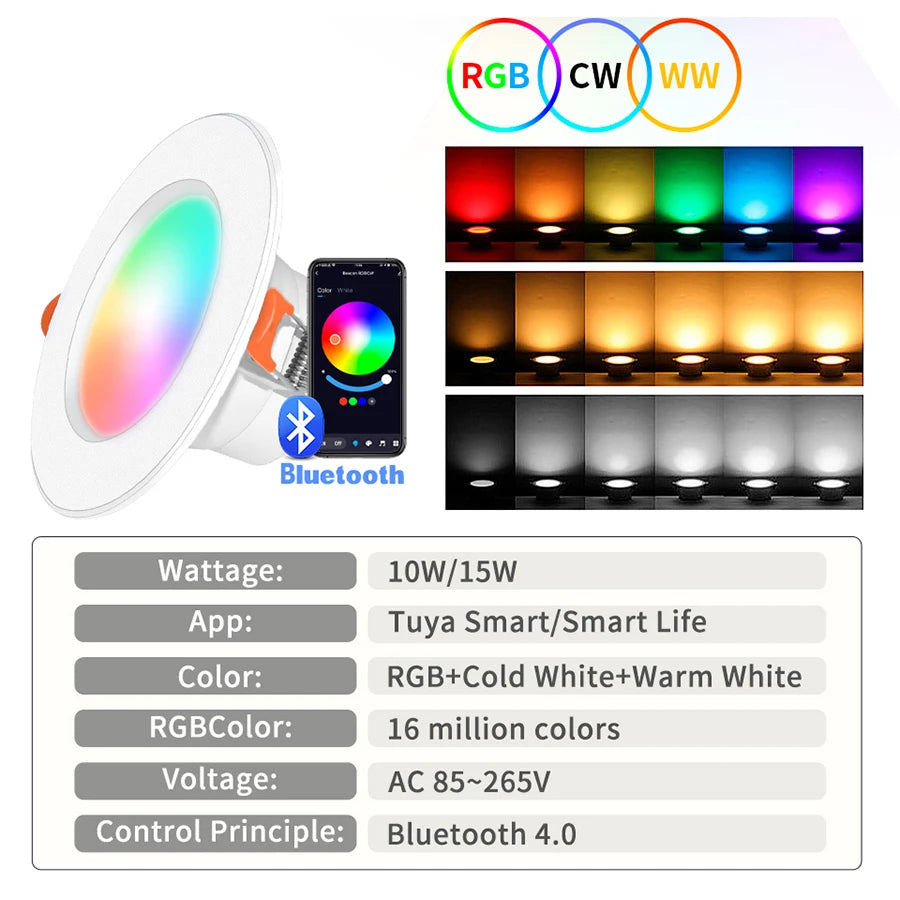Tuya Smart LED Downlight Bluetooth Recessed Led Spot