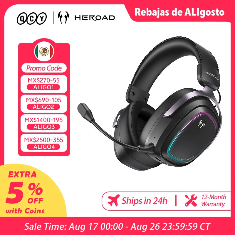 Audífonos QCY Gaming Headset Heroad GT2 H5GMA