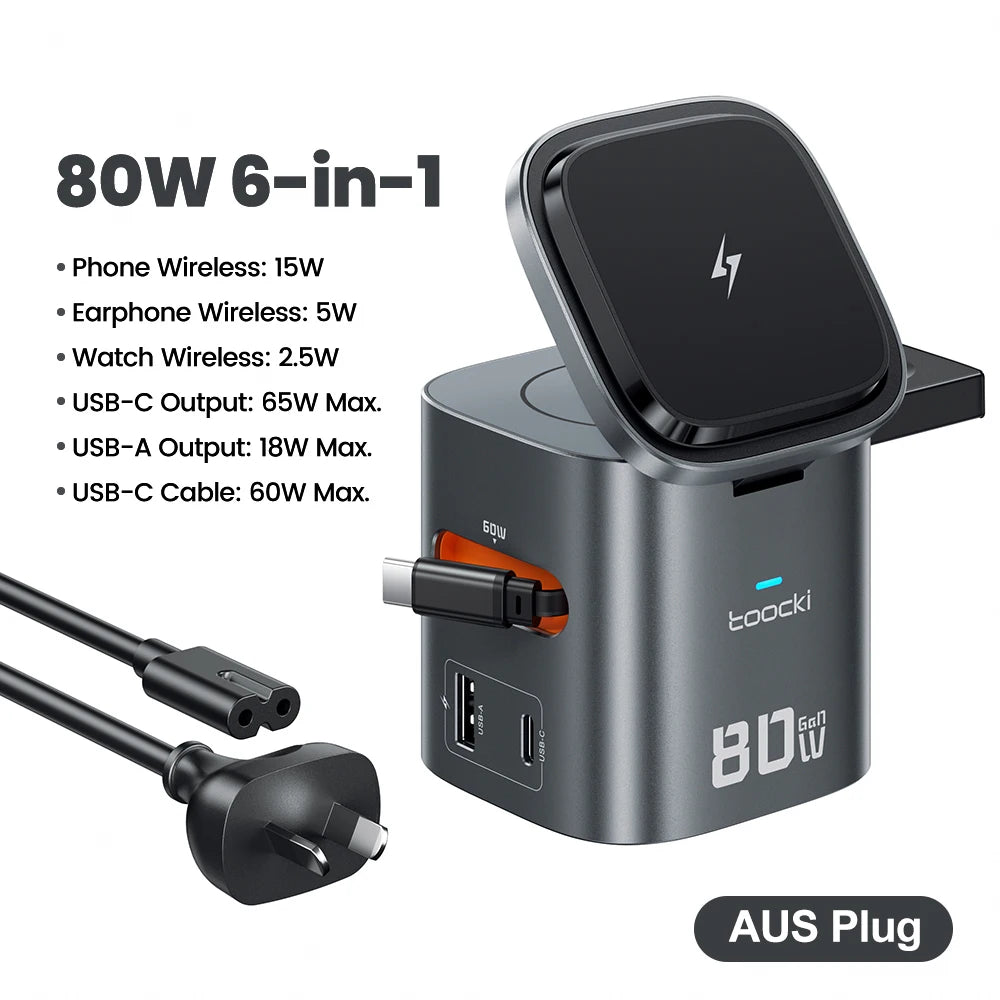 Estación de Carga GaN con MagSafe 15W y PD 65W