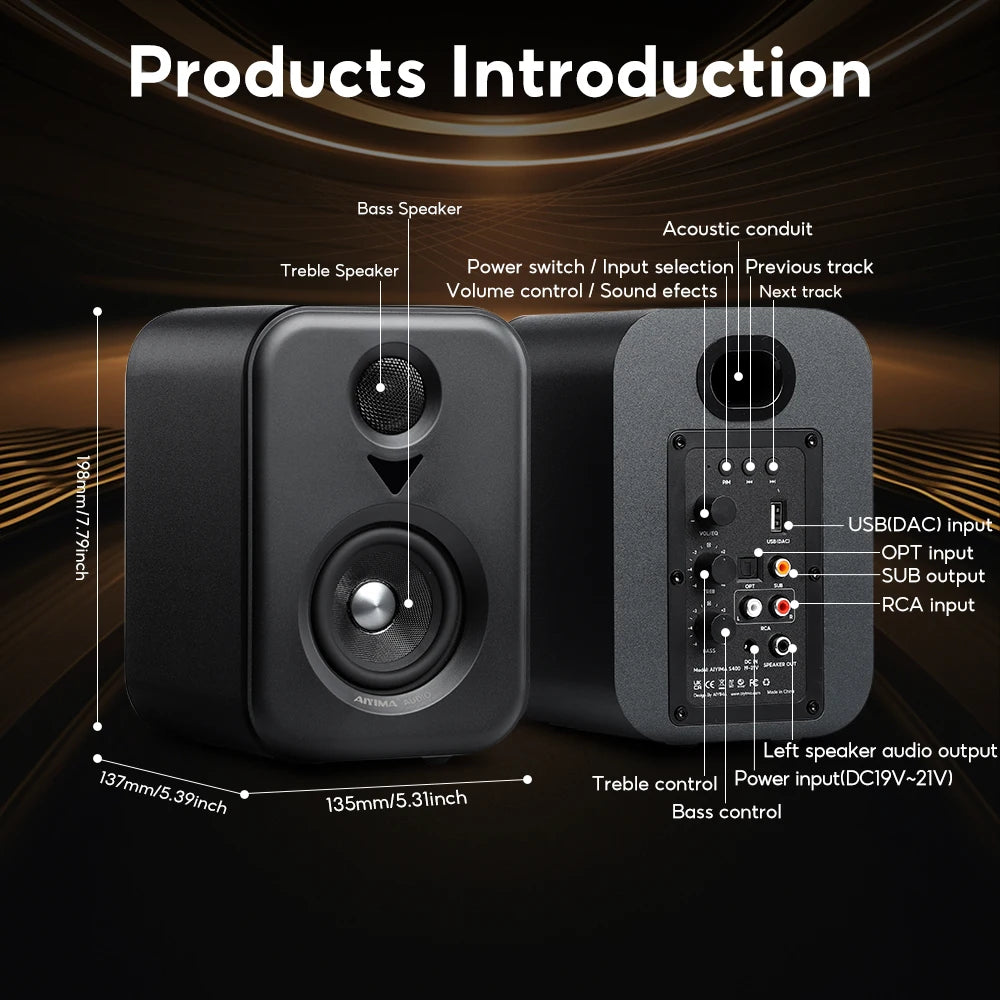 Home Theater AIYIMA Upgrade S400 Audio Bookshelf