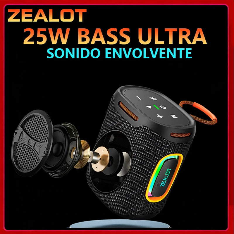 Bocina Zealot-S122 Wireless Bluetooth Aprueba de Agua