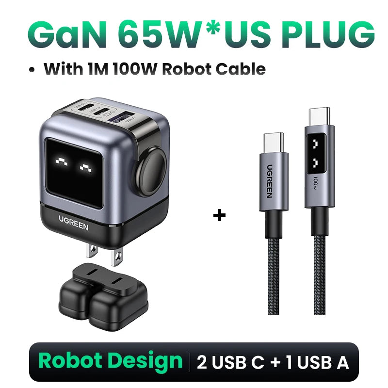 Cargador UGREEN 65W GaN Uno Robot