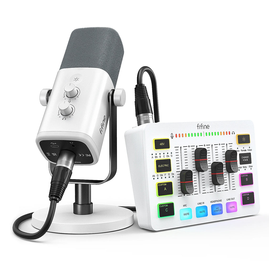 Micrófono FIFINE All-in-One Podcast Kit