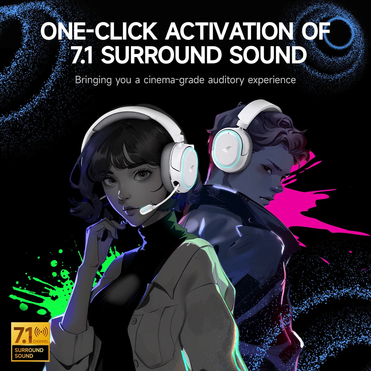 Audífonos Picun G2 2.4GHz Bluetooth Wireless Gaming