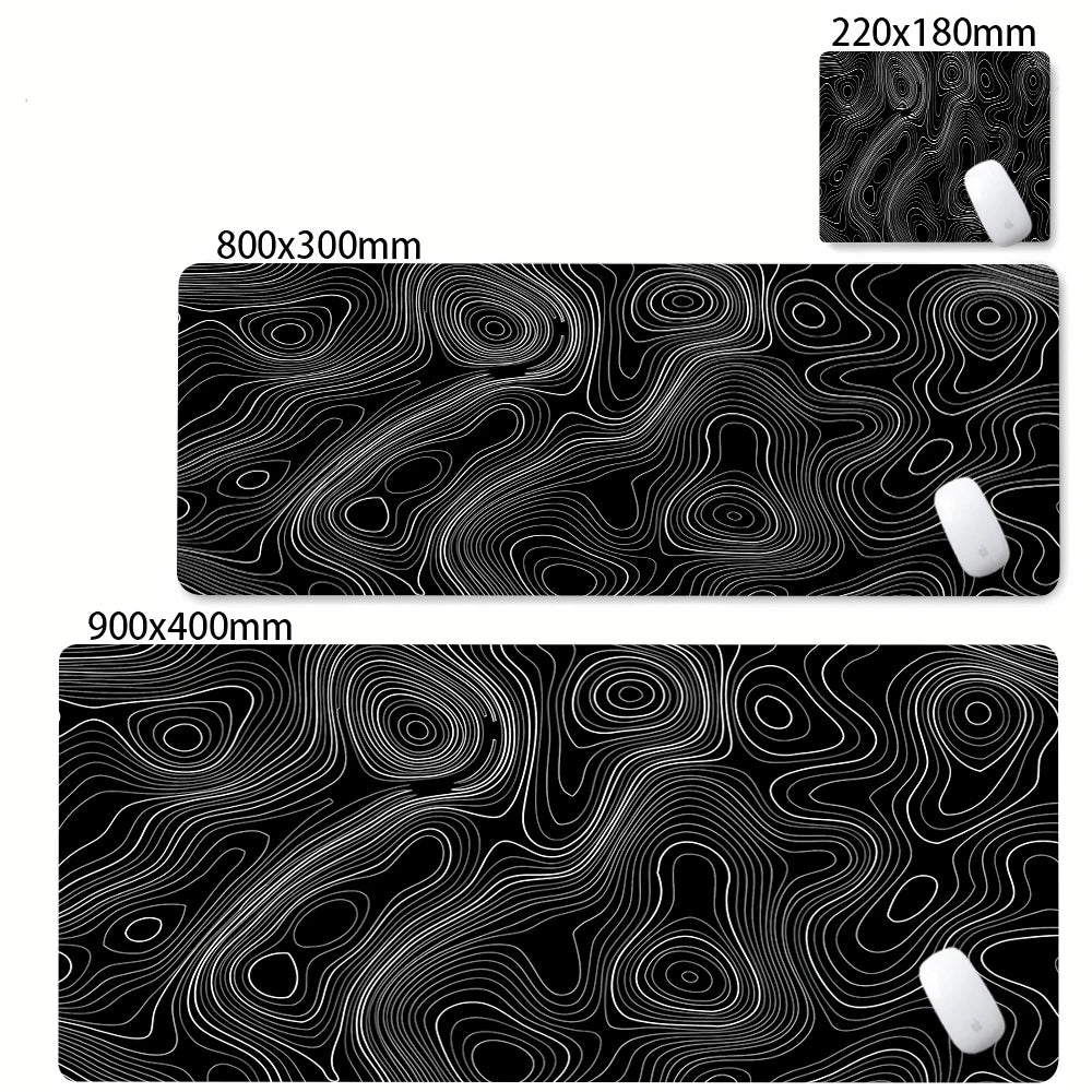 XXL Desk Mat Black And White Strata Liquid Mousepad