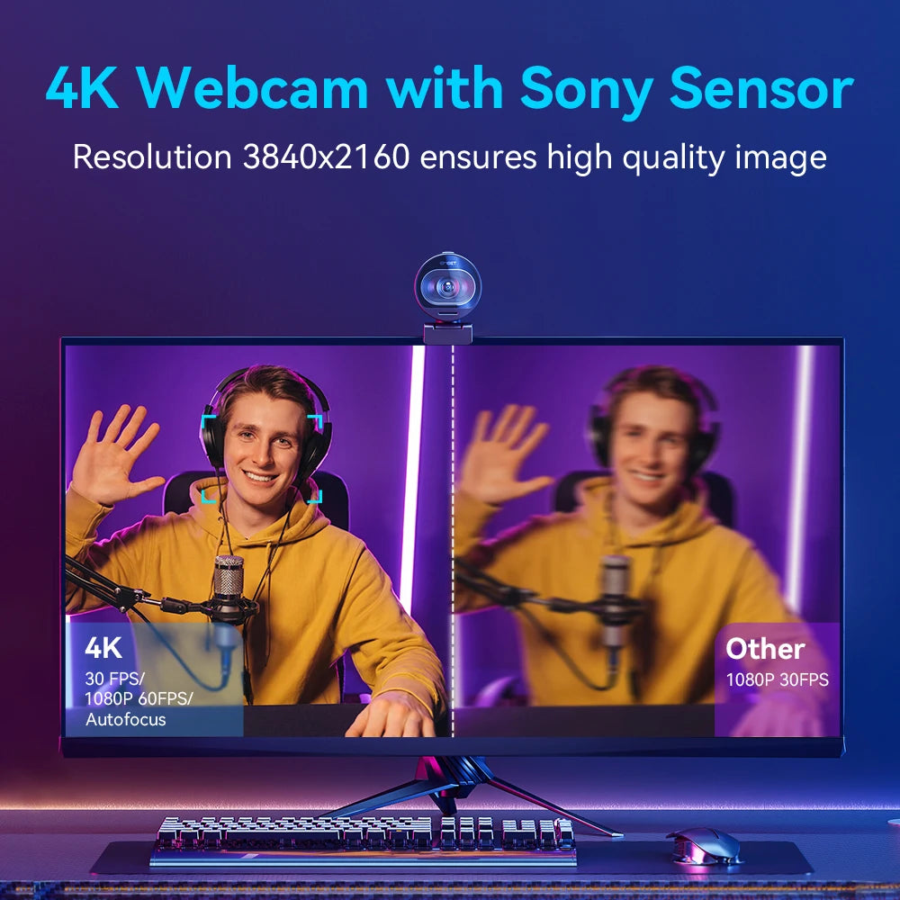 Webcam 4K Streaming Web Camera 1080P
