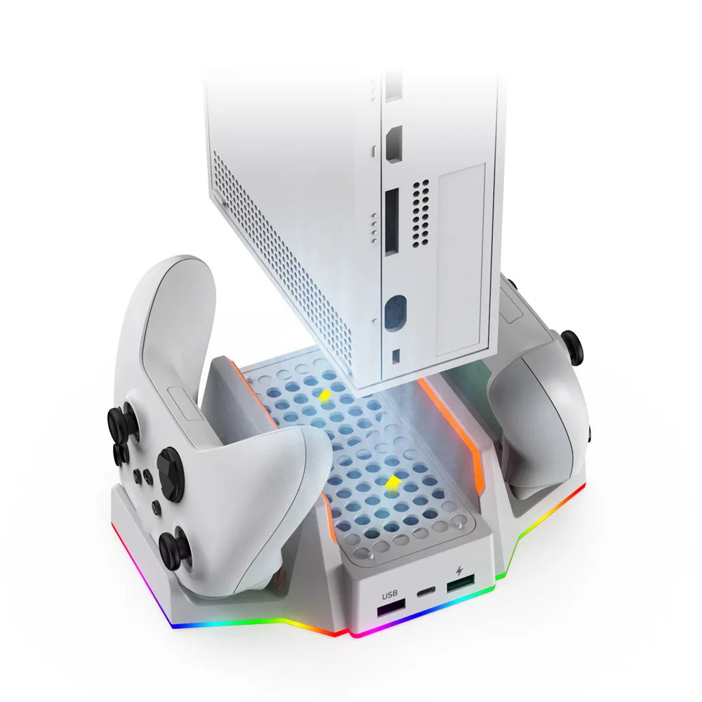 Multifuncional Charging Base for XBOX S with Cooling Fans+Dual Controller Charging