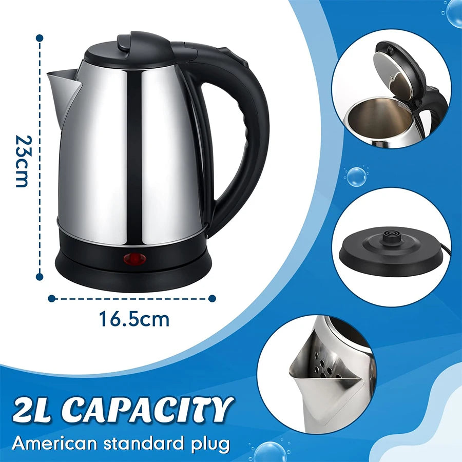 Hervidor Eléctrico de Agua 1,8L de Acero Inoxidable