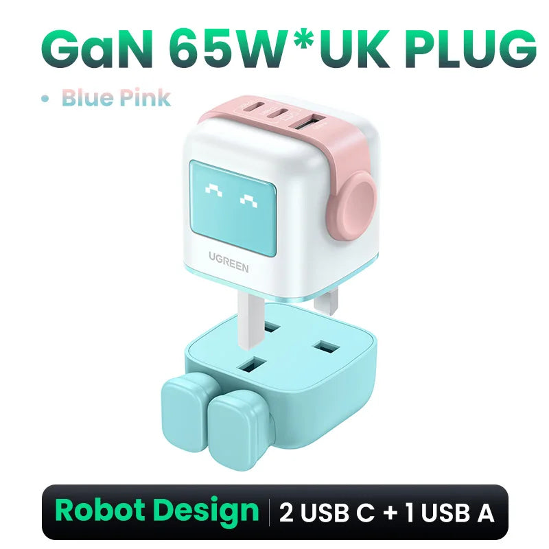Cargador UGREEN 65W GaN Uno Robot
