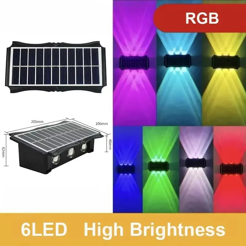 Lámpara Solar de Pared para Exteriores con Luz LED