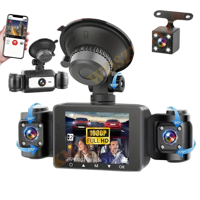 3/4 Channels 360° DashCam WIFI Video Recorder 1080P