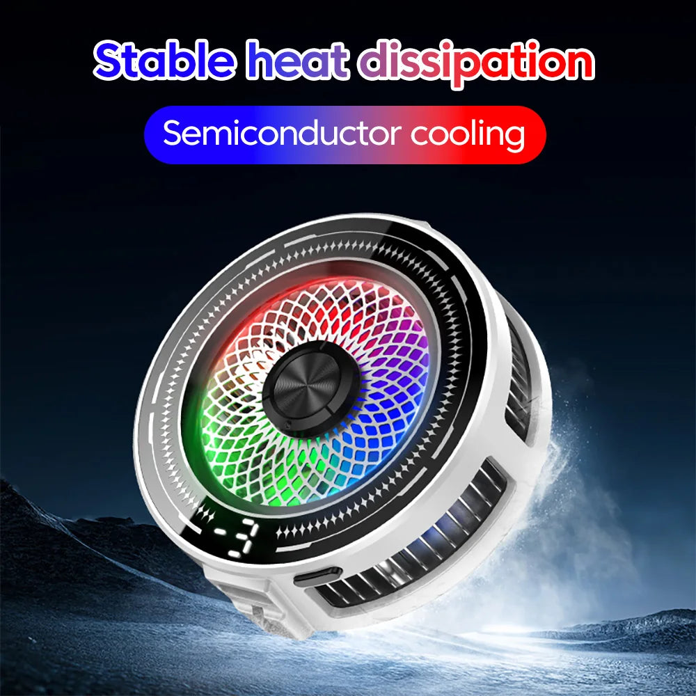 15W Magnetic Clip-on Semiconductor Phone Cooler With Digital Display Light Three-speed Adjustable AI Mobile Ice Cooling Radiator
