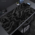 XXL Desk Mat Black And White Strata Liquid Mousepad