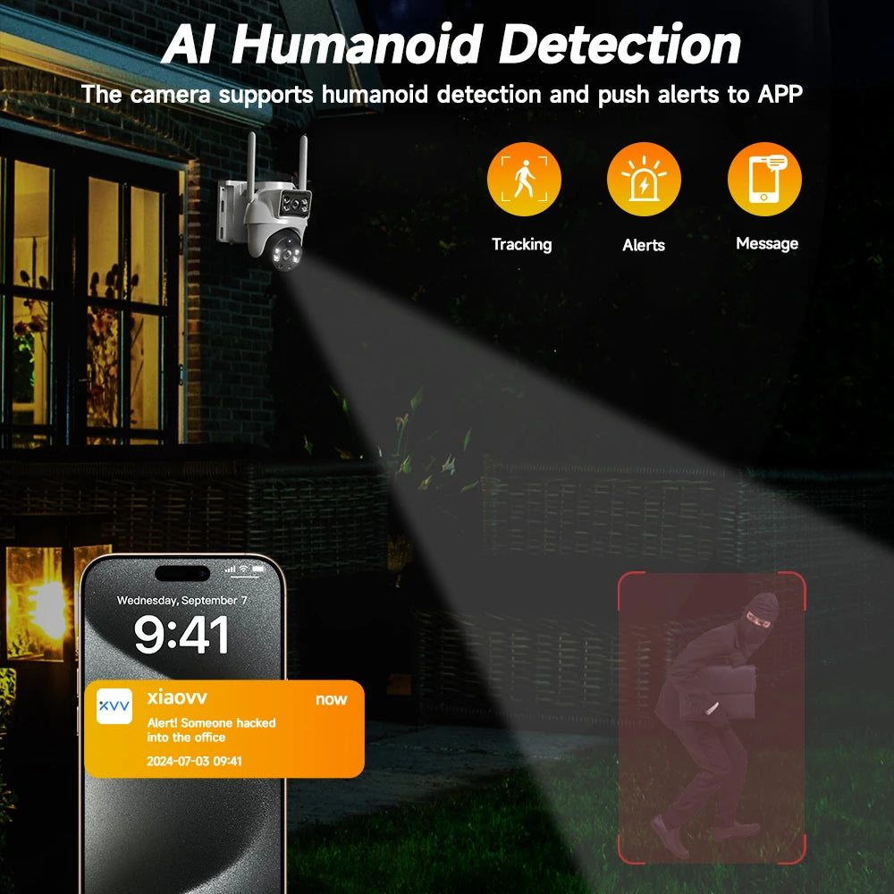 Xiaovv 8MP 4K Wireless Solar Camera 4G Sim