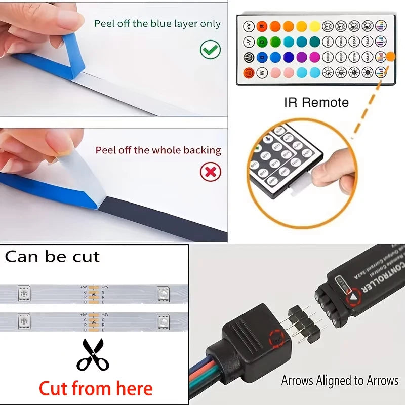 Tira LED RGB para Habitación y Dormitorio