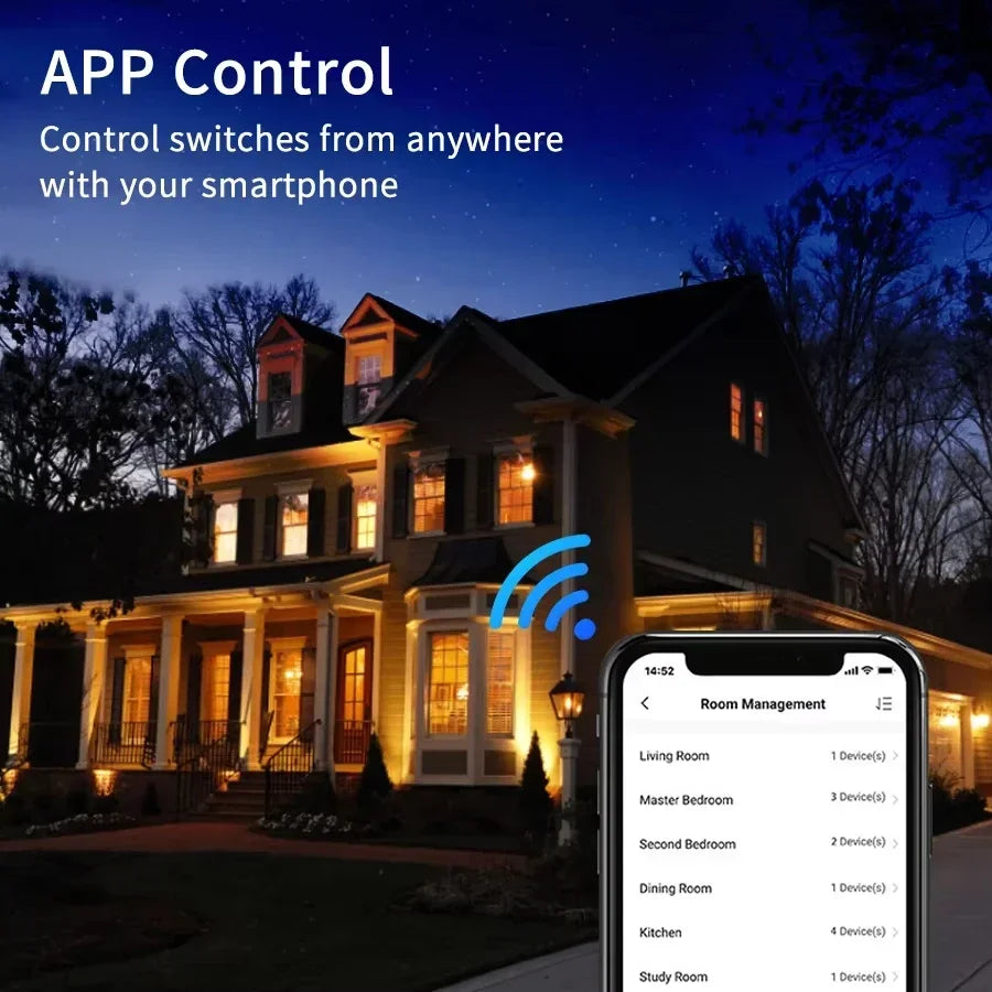 Tuya WiFi Smart Light Switch US Standard Glass Touch Control
