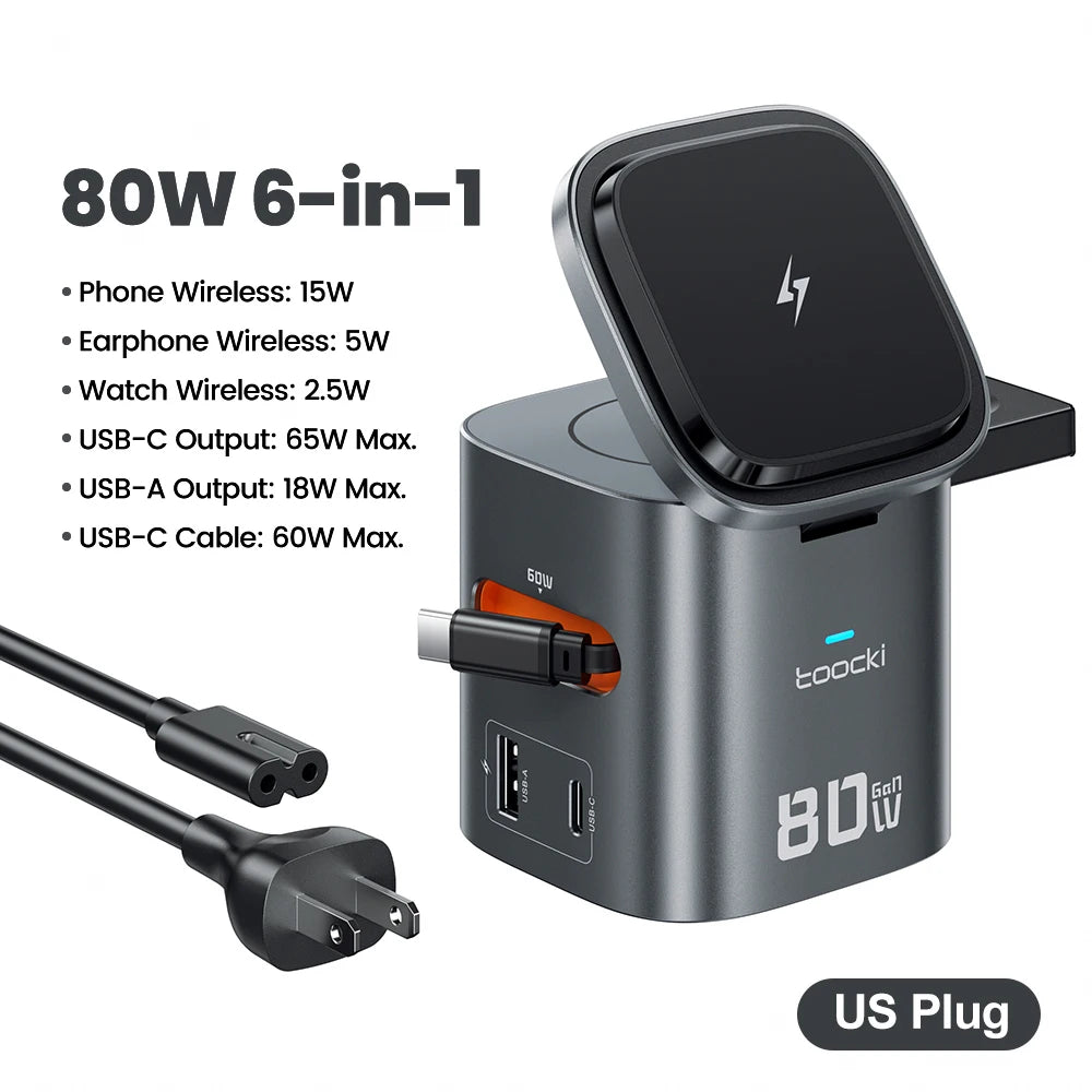 Estación de Carga GaN con MagSafe 15W y PD 65W