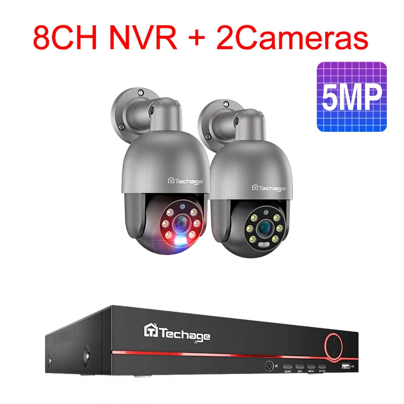 Techage Sistema de Cámaras de Seguridad 4K POE con PTZ