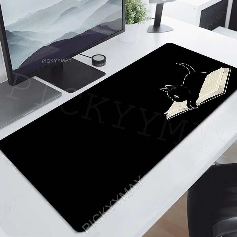Gaming Mousepads Mousepad Black Cat Large Mouse Mat Office Desk Pads Non-Slip Rubber Gamer Mouse Pad Big Keyboard Mats