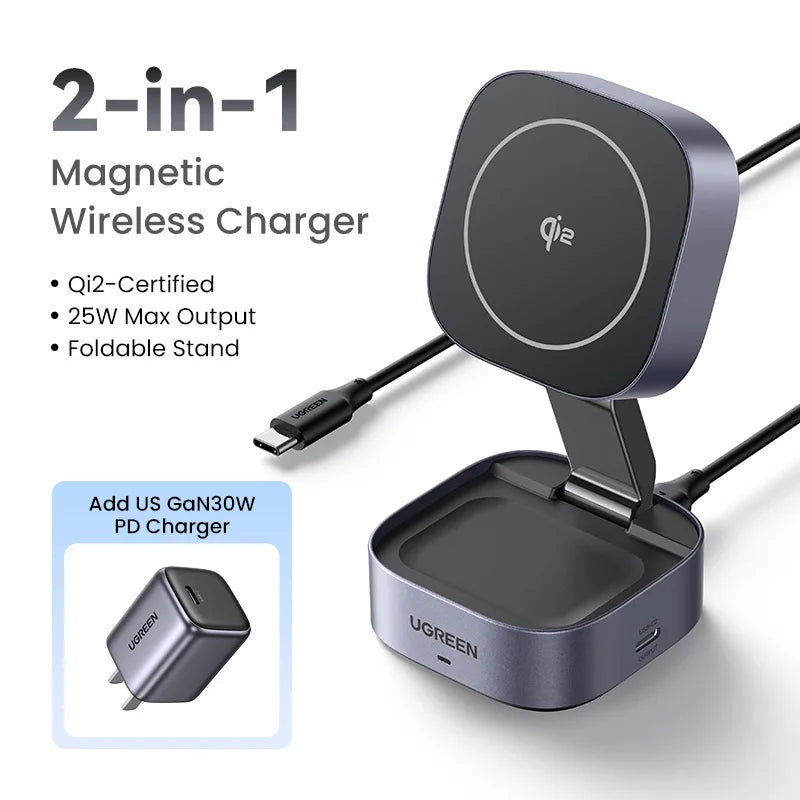 UGREEN Qi2 15W Soporte Cargador Inalámbrico Magnético