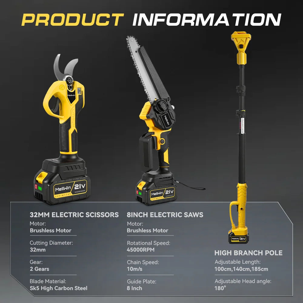 MELLWIN 4-in-1 Telescopic Pruner