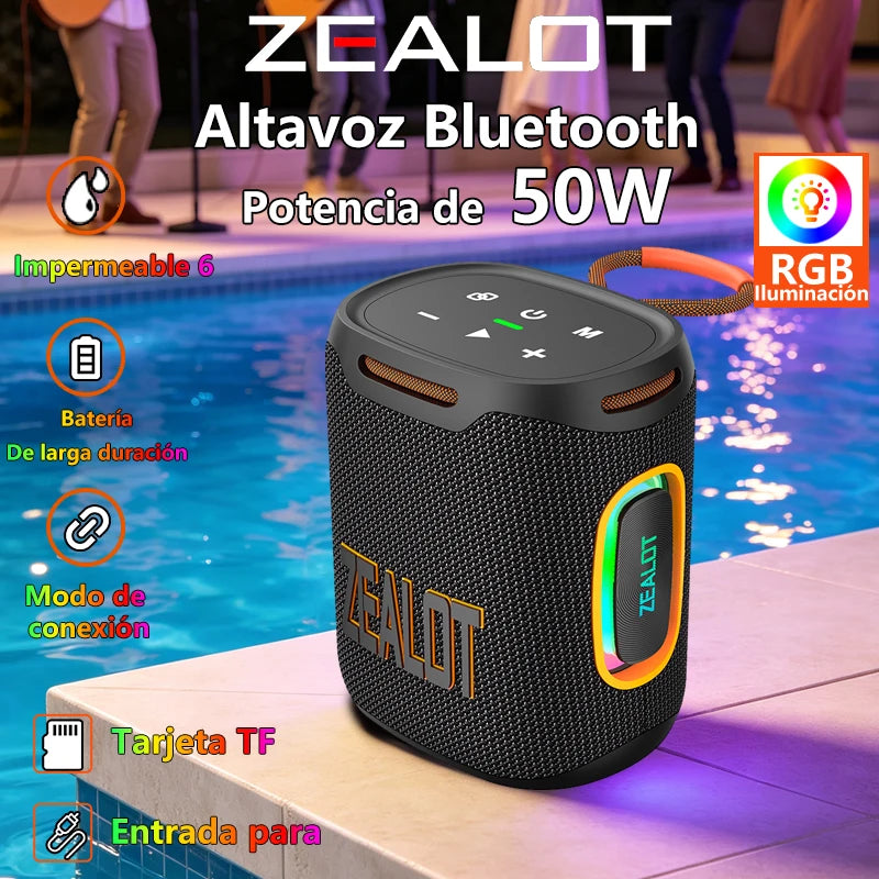 Bocina Zealot-S122 Wireless Bluetooth Aprueba de Agua