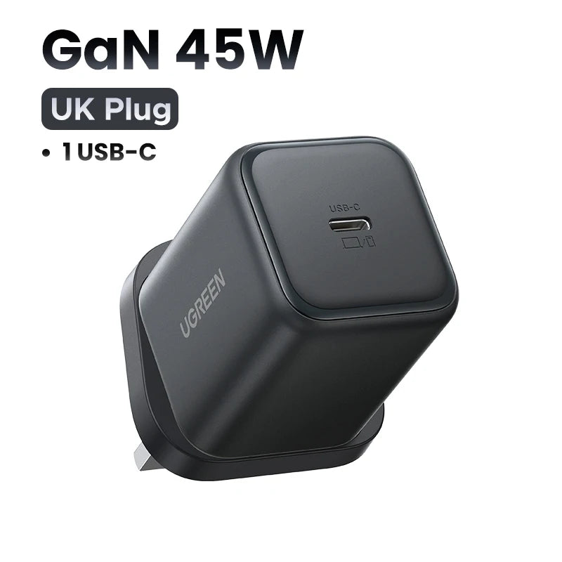 Cargador Rápido UGREEN 45W GaN PD3.0 PPS QC3.0