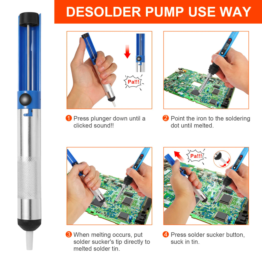 80W Electric Soldering Iron with LCD Display Kit