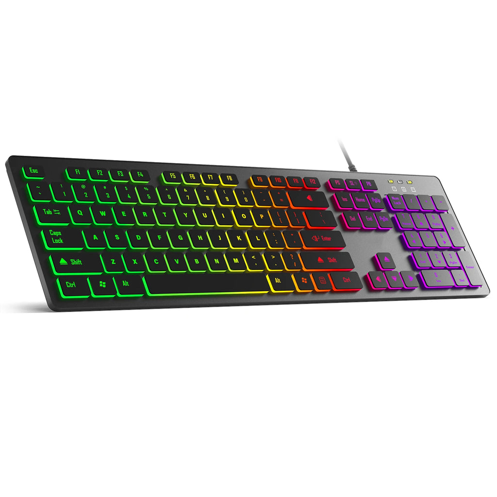 Gaming Teclado Light Backlit RGB Mute Wired